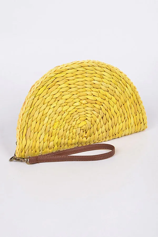 Half Circle Straw Clutch (several colors)