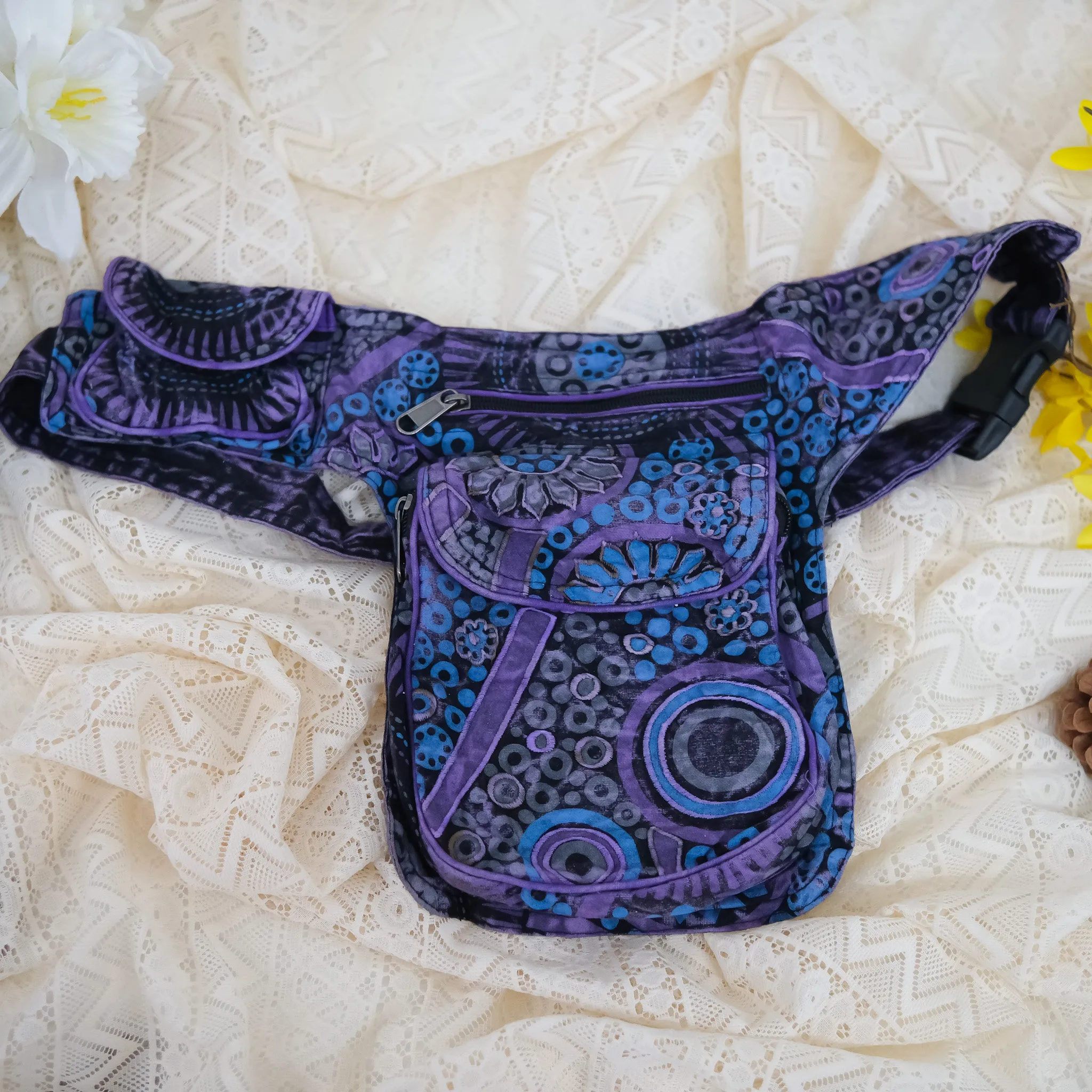 Hand Embroidered Cotton Fanny Pack