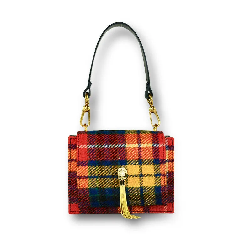 Harris Tweed Wool Tassel Clasp Bag,Scottish Handcrafted Bag-i7bags