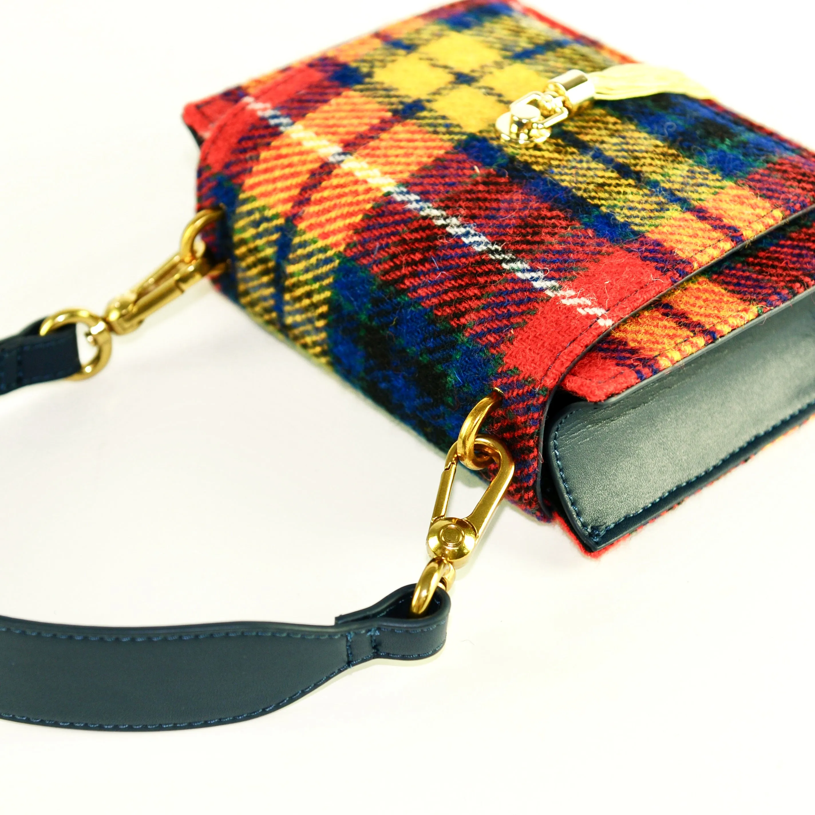 Harris Tweed Wool Tassel Clasp Bag,Scottish Handcrafted Bag-i7bags