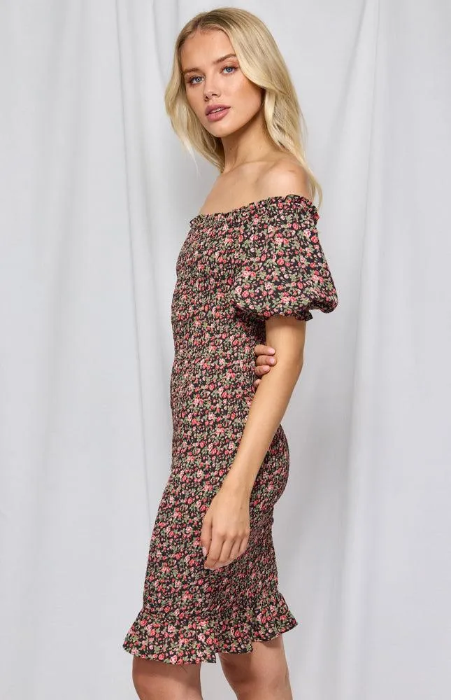 Lilian Dress - Black Floral