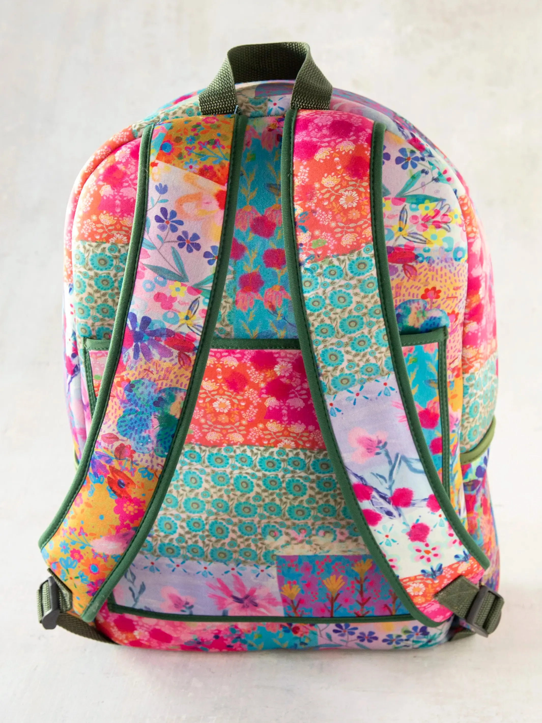 Live Happy Neoprene Backpack - Pink Watercolor Patchwork