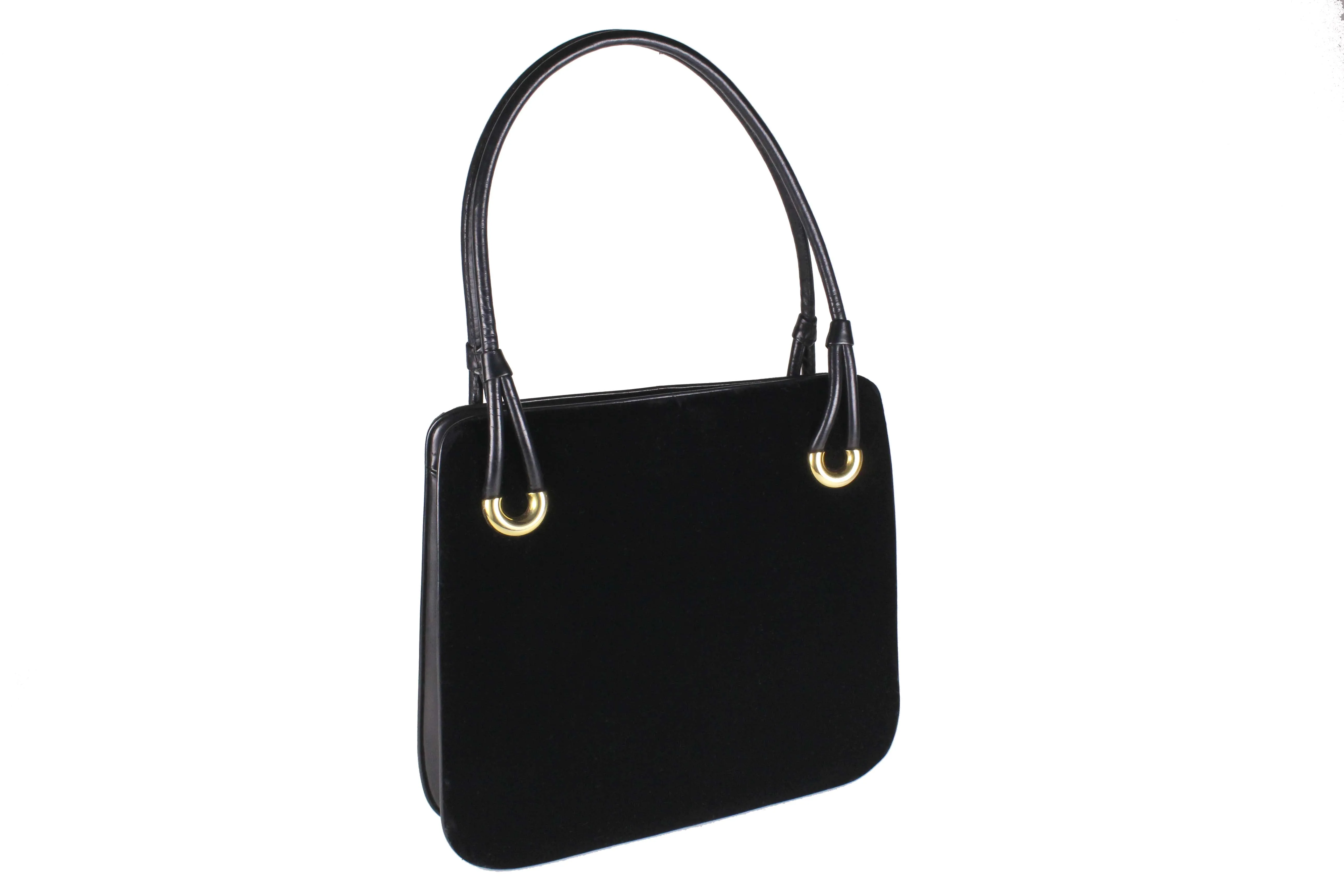 LOEWE black velvet frame bag