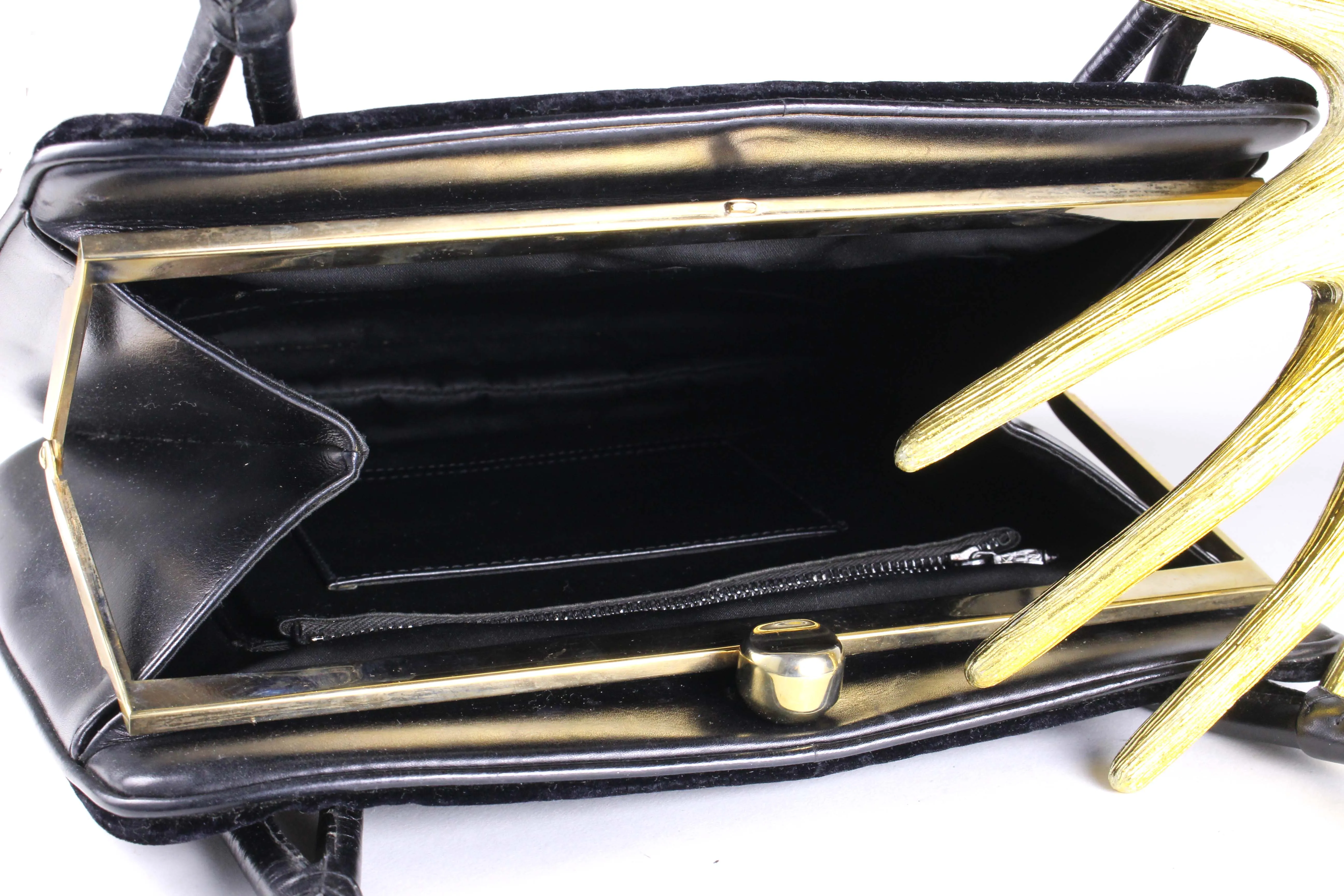 LOEWE black velvet frame bag