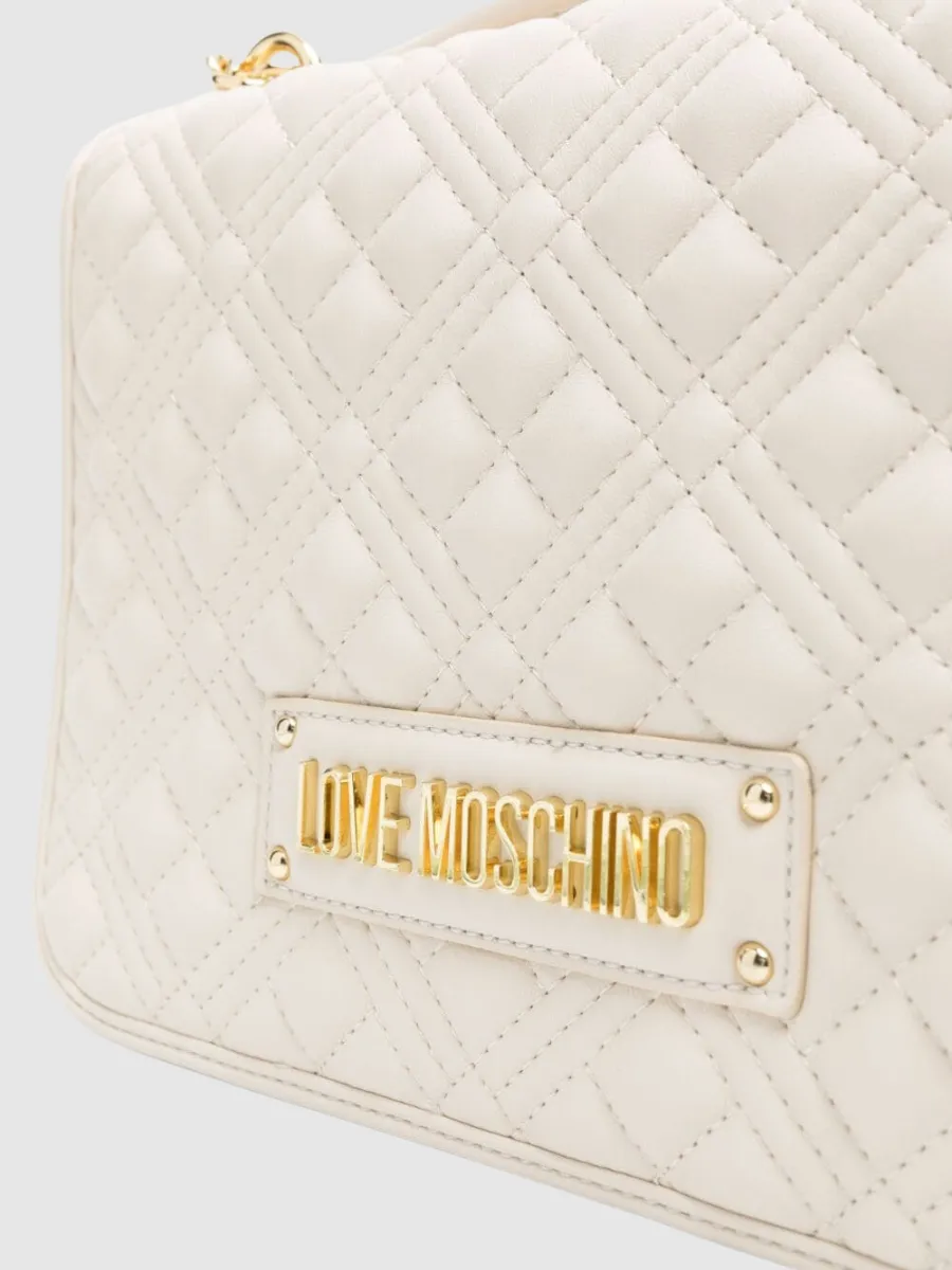 logo-plaque quilted shoulder bag