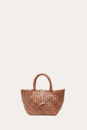 Mini Leather Basket Light Brown