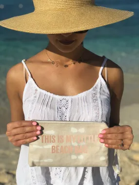 Mini Luxe Clutch Wristlet: Stone Shibori Rose Gold "This is my Little Beach Bag"