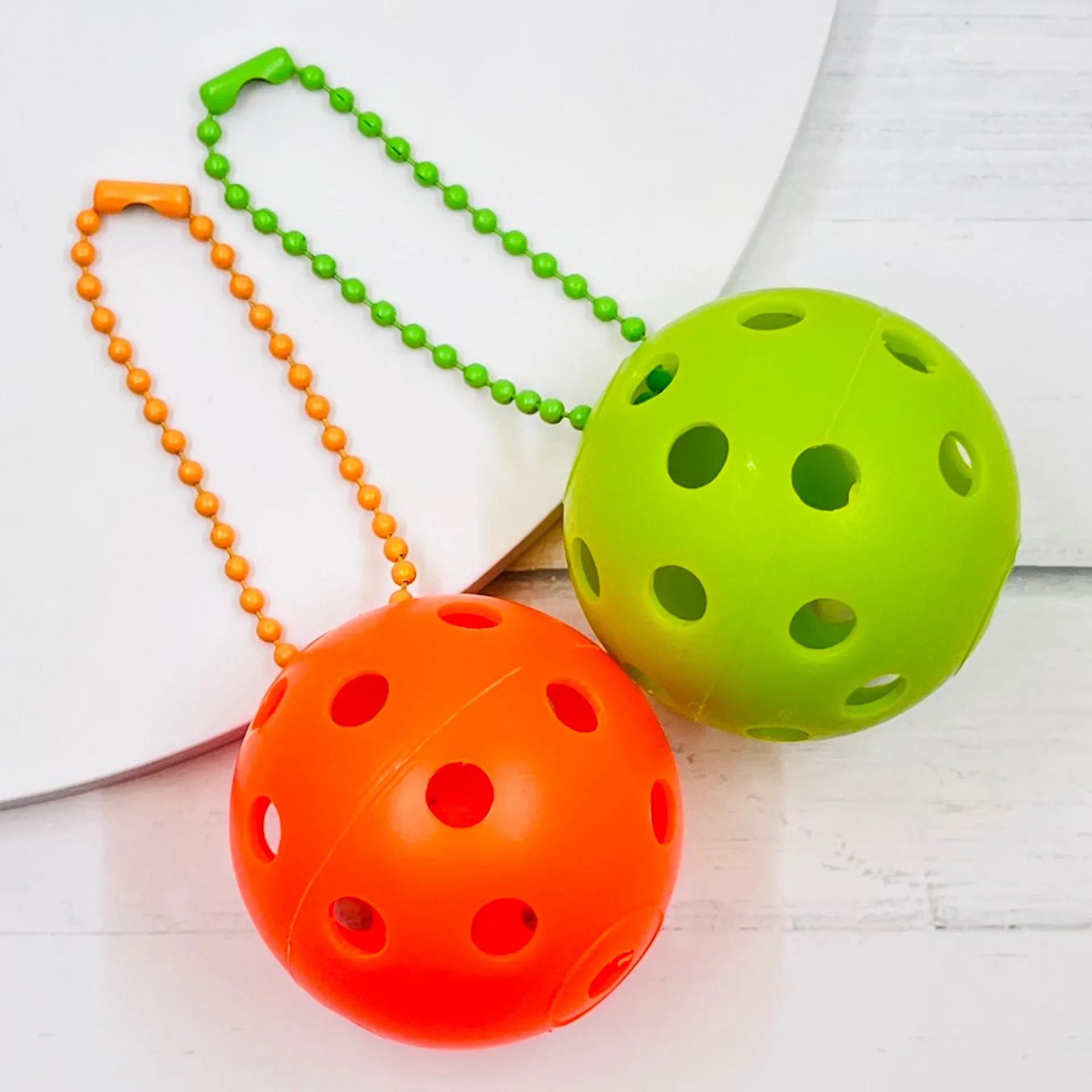 Mini Pickleball Bag Tags (Matching Chains) | Fun Pickleball Gifts