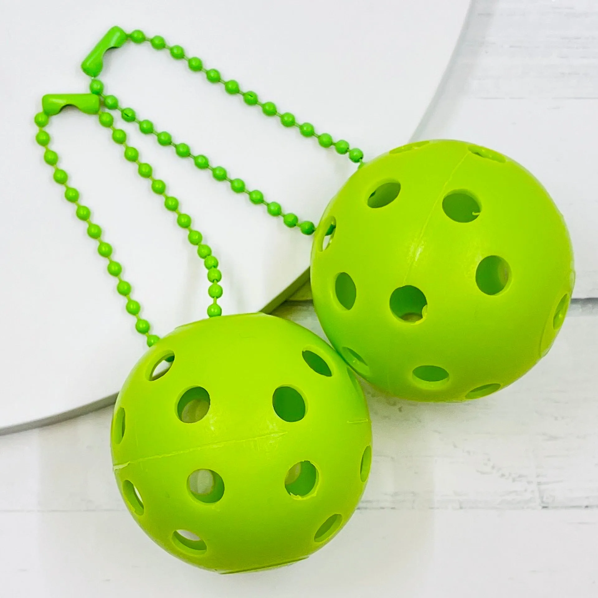 Mini Pickleball Bag Tags (Matching Chains) | Fun Pickleball Gifts