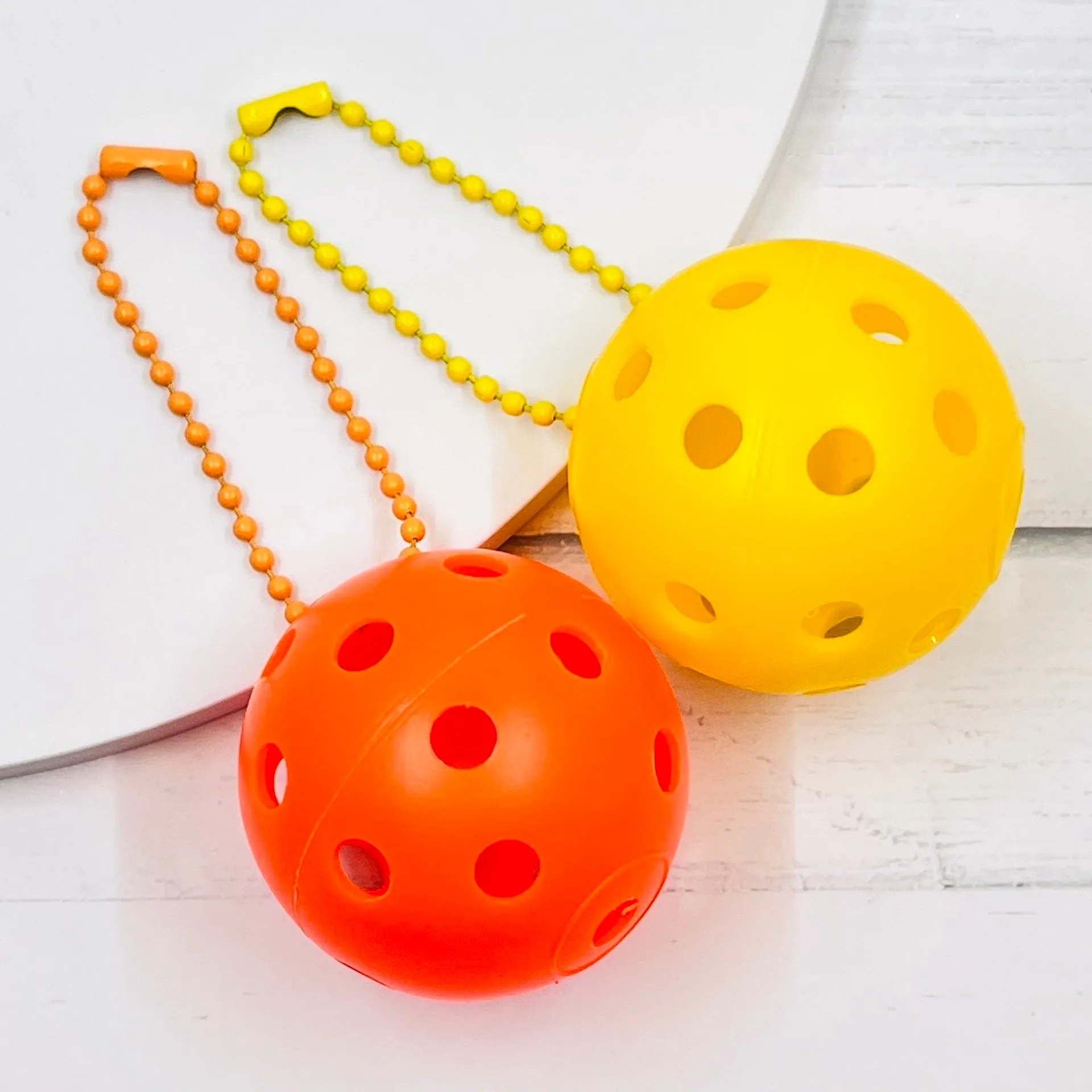 Mini Pickleball Bag Tags (Matching Chains) | Fun Pickleball Gifts