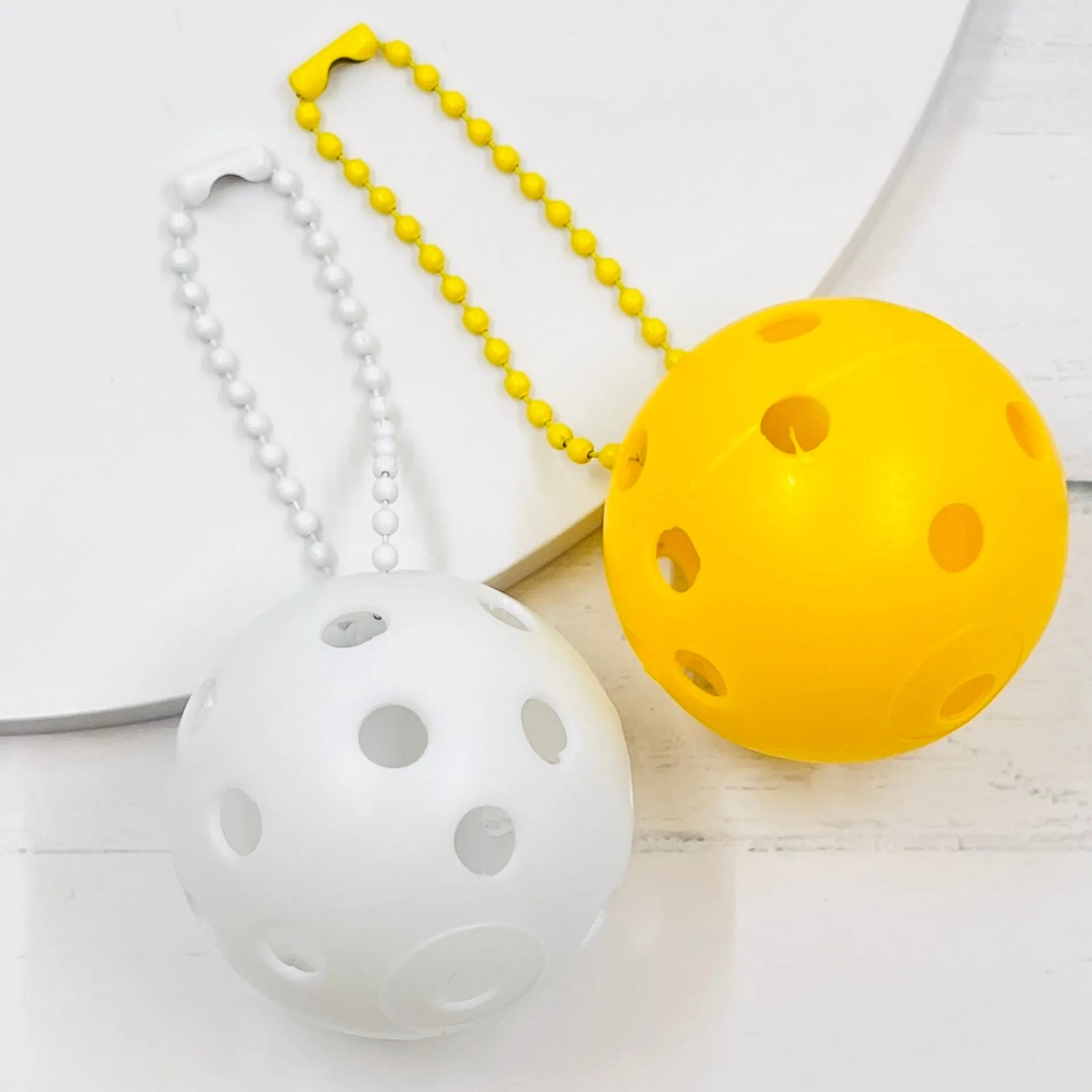 Mini Pickleball Bag Tags (Matching Chains) | Fun Pickleball Gifts