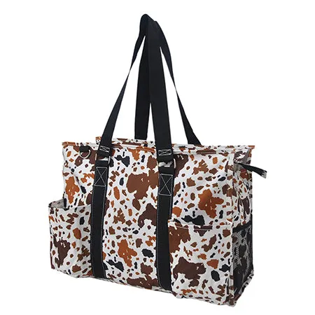 Mocha Cow NGIL Zippered Caddy Large Organizer Tote Bag