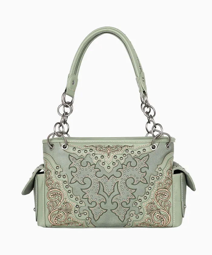 Montana West Boot Scroll Embroidered Carry Satchel