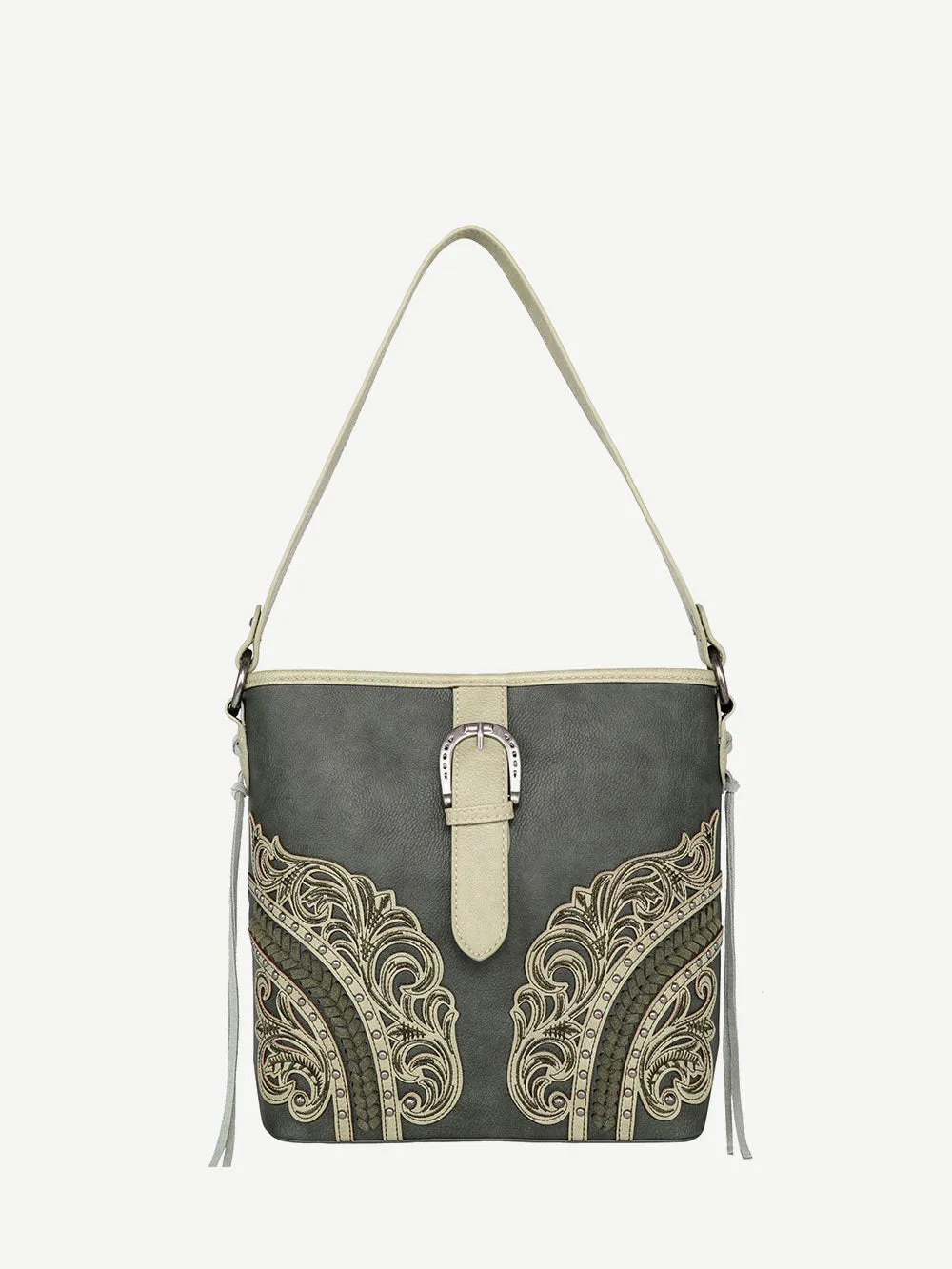 Montana West Cut-Out Floral Buckle Concealed Carry Hobo