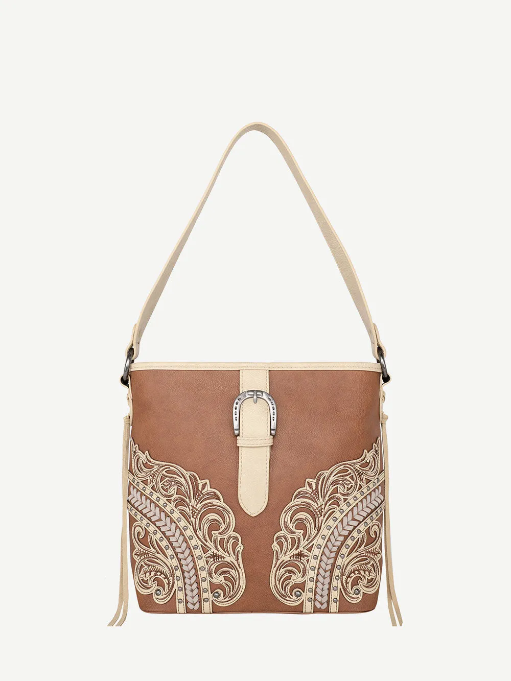 Montana West Cut-Out Floral Buckle Concealed Carry Hobo