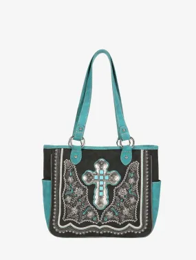 Montana West Cut-out Floral Stone Concho Concealed Carry Tote