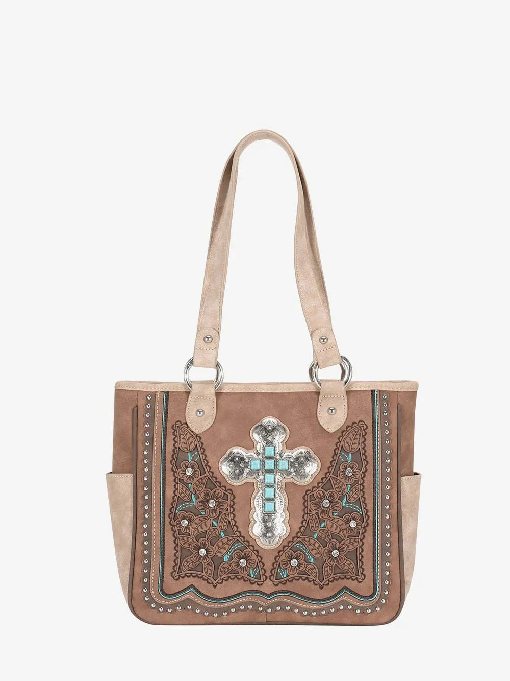 Montana West Cut-out Floral Stone Concho Concealed Carry Tote