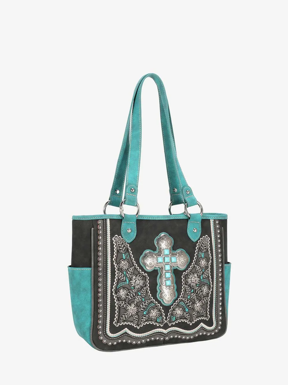 Montana West Cut-out Floral Stone Concho Concealed Carry Tote