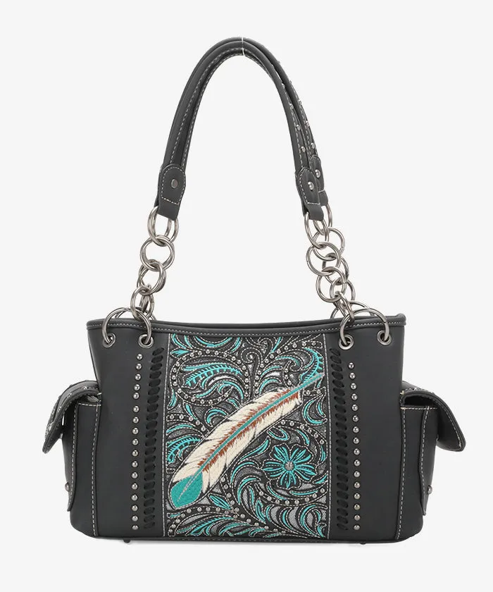 Montana West Embroidered Concealed Carry Satchel Bag