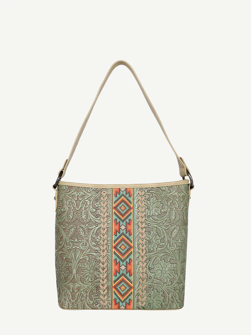 Montana West Vintage Floral Embroidered Aztec Concealed Carry Hobo