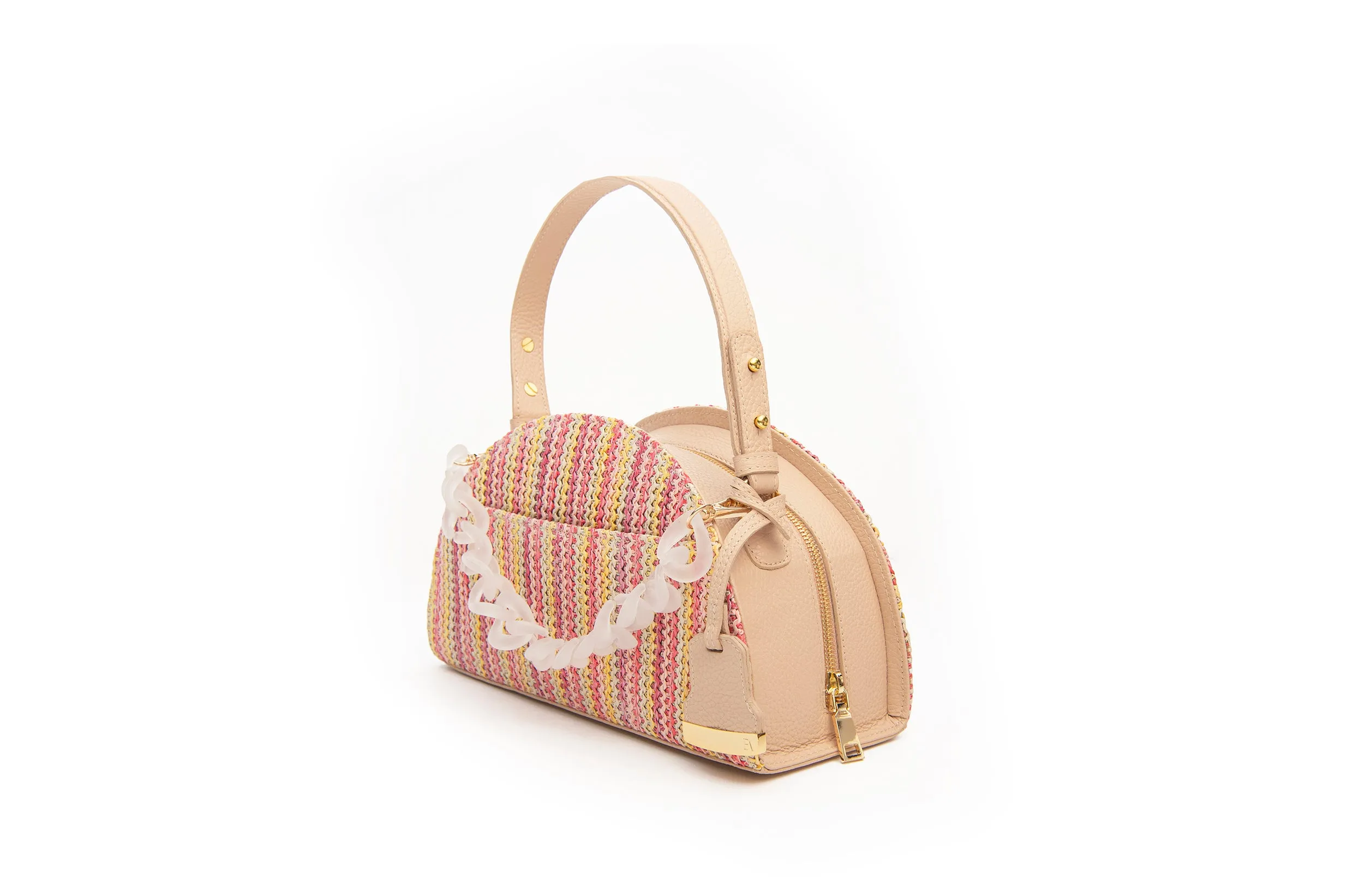 Multi-Color Raffia Jenna Taco Bag