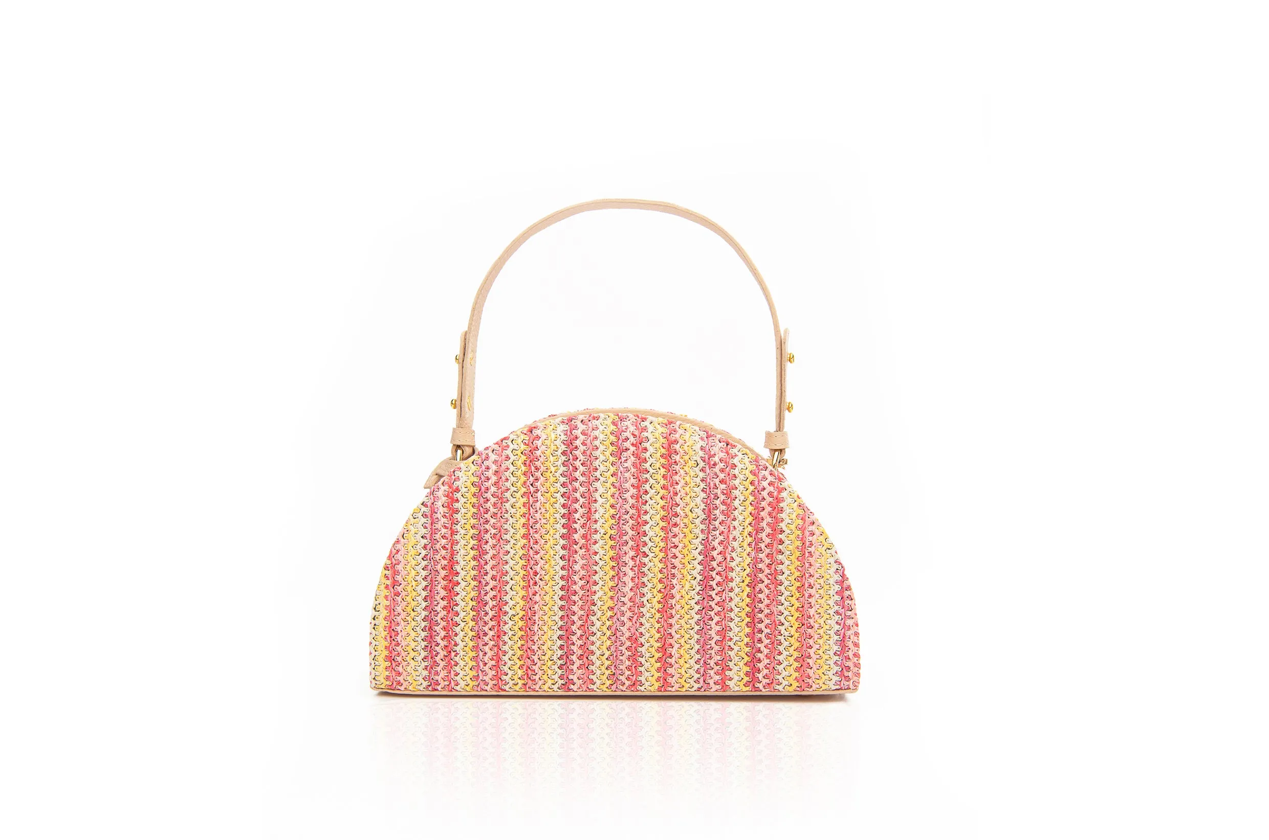 Multi-Color Raffia Jenna Taco Bag