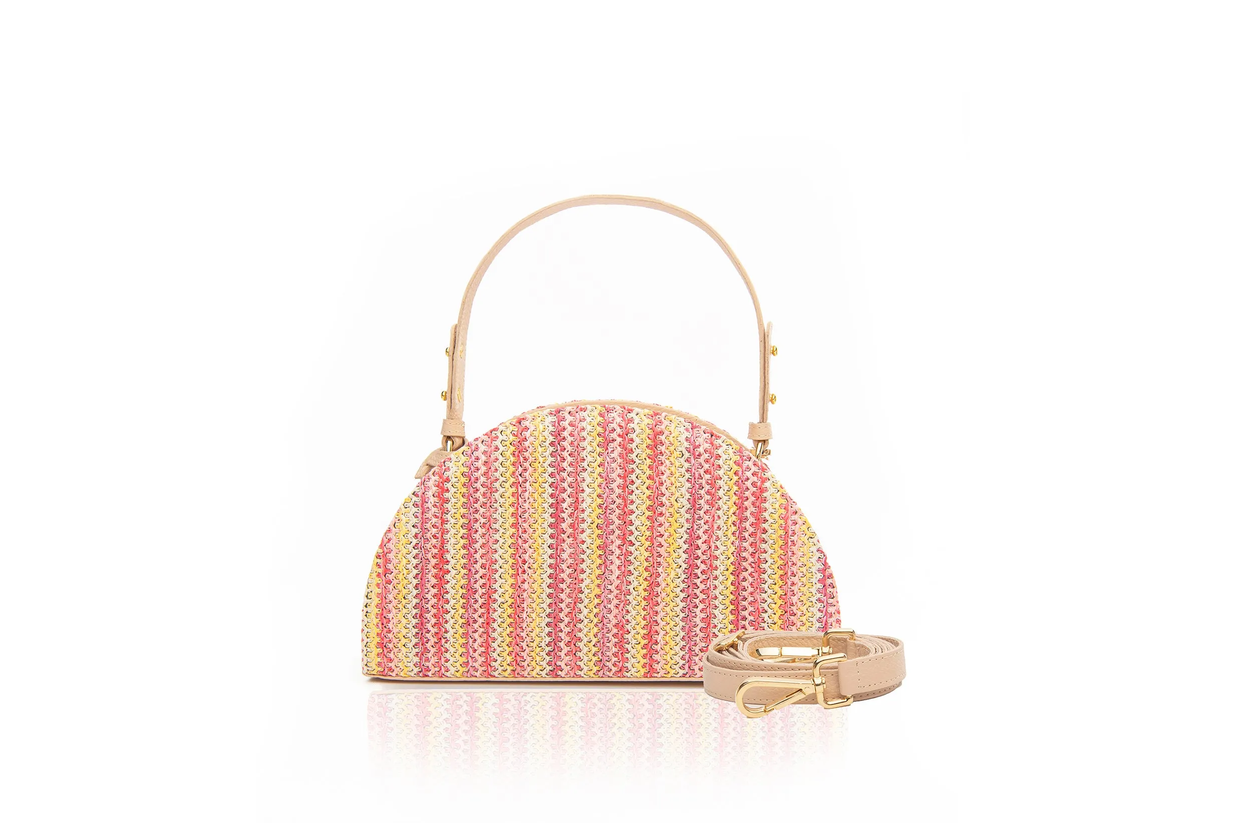 Multi-Color Raffia Jenna Taco Bag