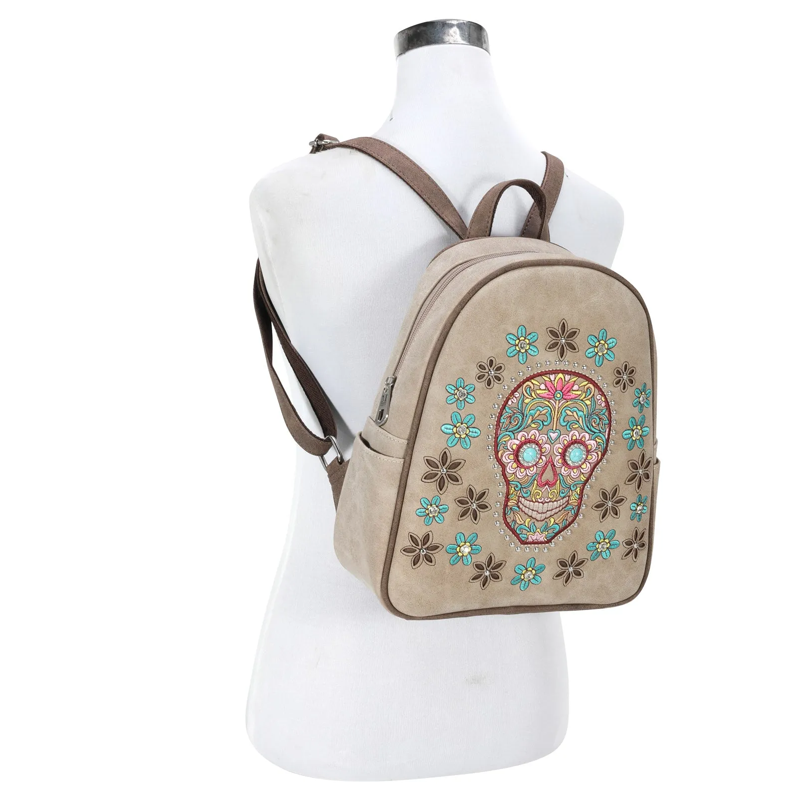 MW1121-9110 Montana West Sugar Skull Collection Backpack