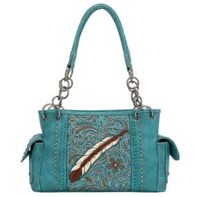 MW1133G-8085 Montana West Embroidered Collection Concealed Carry Satchel