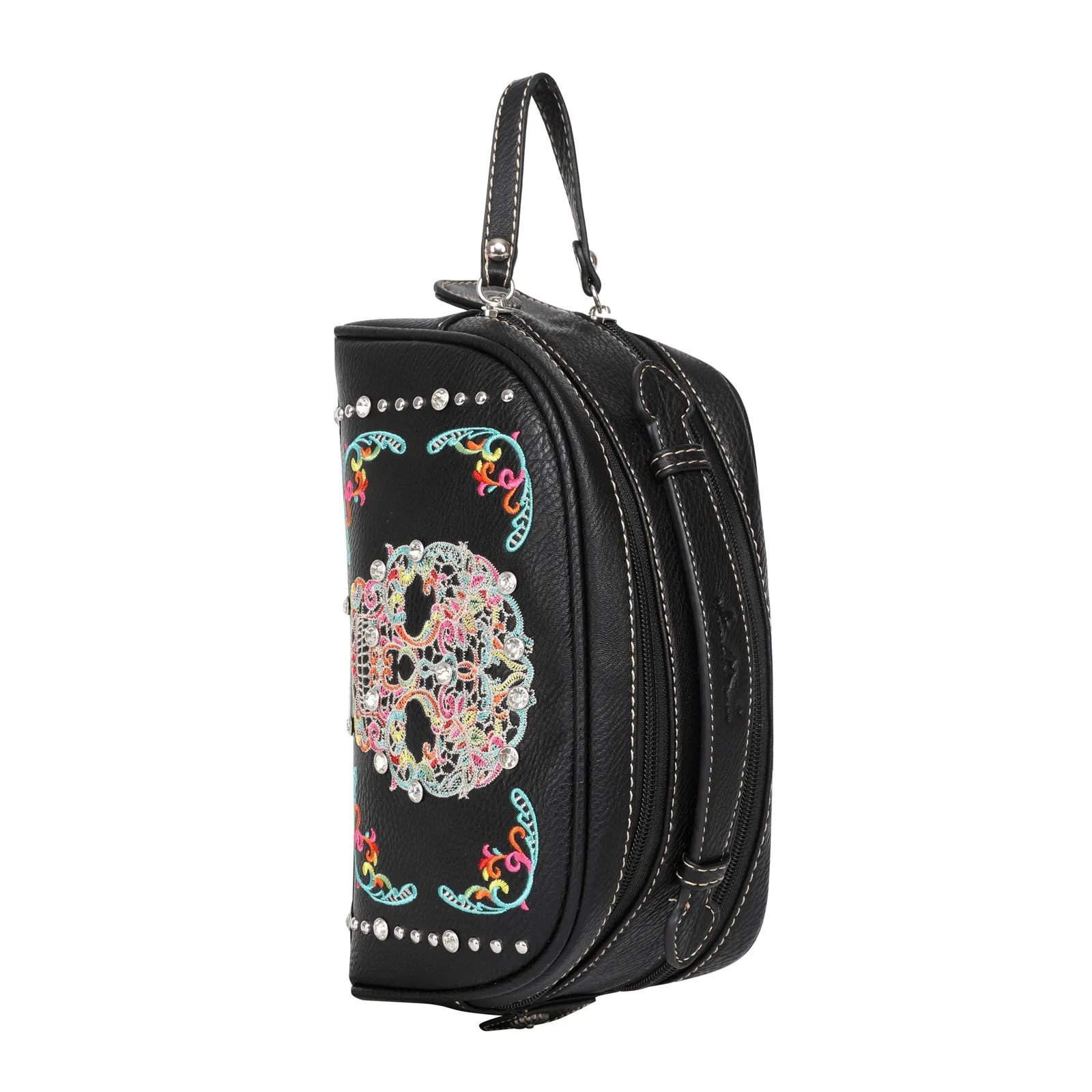 MW494-190  Montana West Sugar Skull Multi Purpose/Travel Pouch