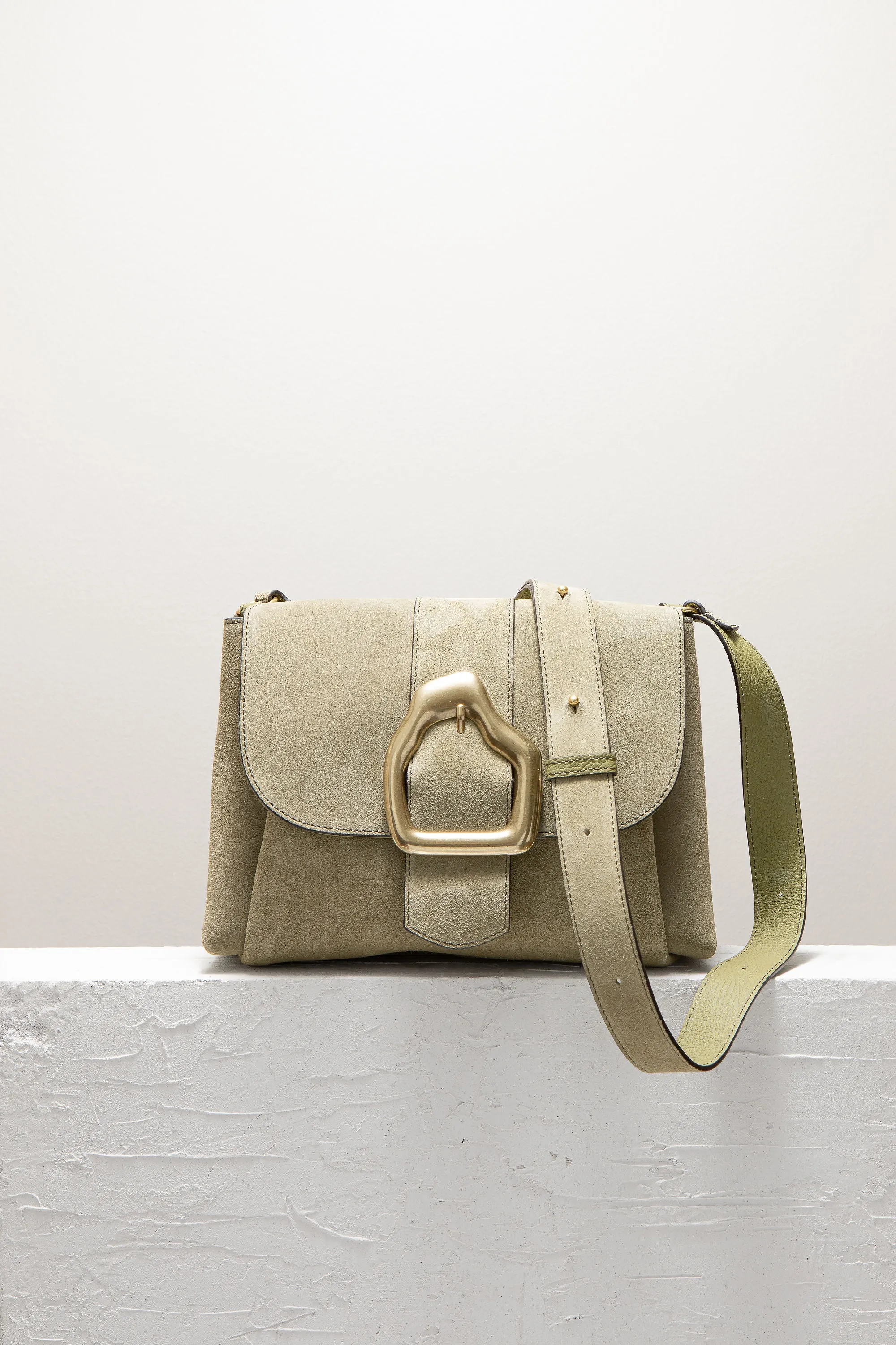 NAMI Lichen Green Suede Shoulder bag