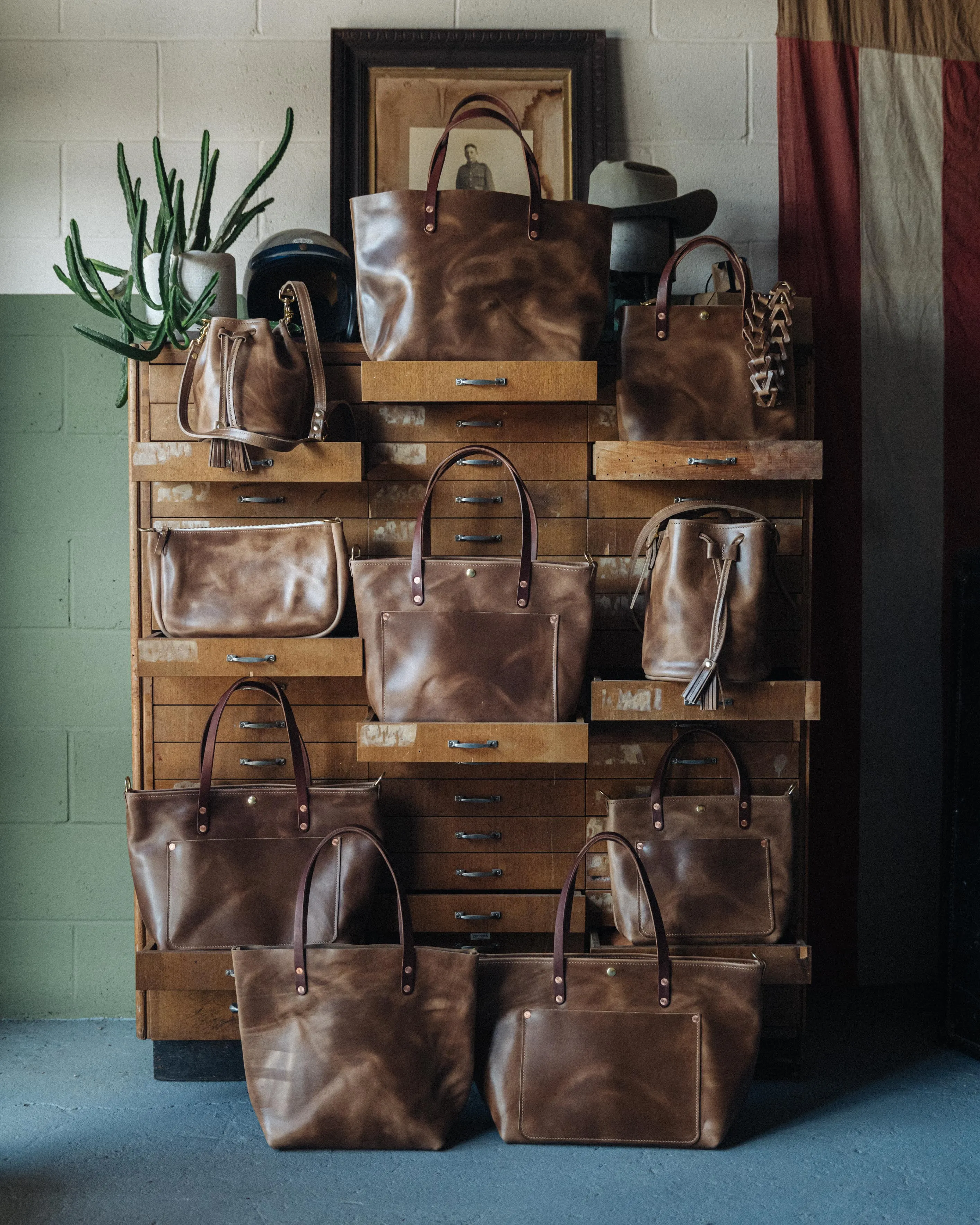 Natural Chromexcel Market Tote