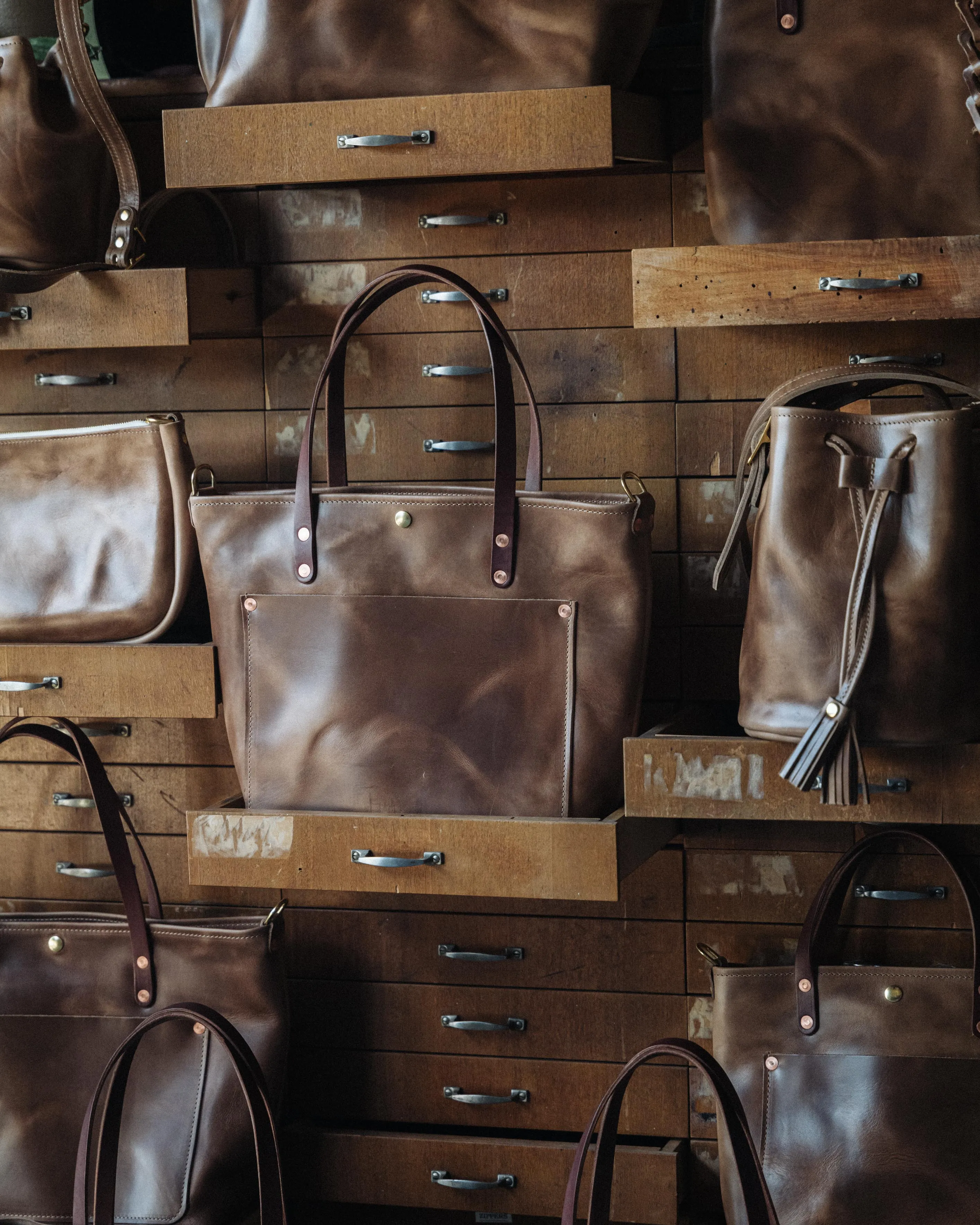 Natural Chromexcel Market Tote