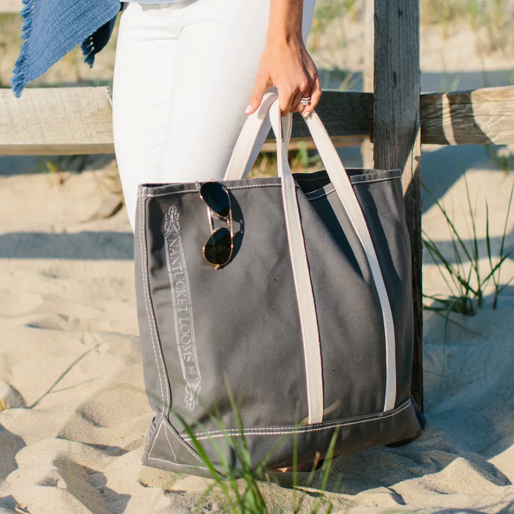 NL Gray Canvas Boat Tote