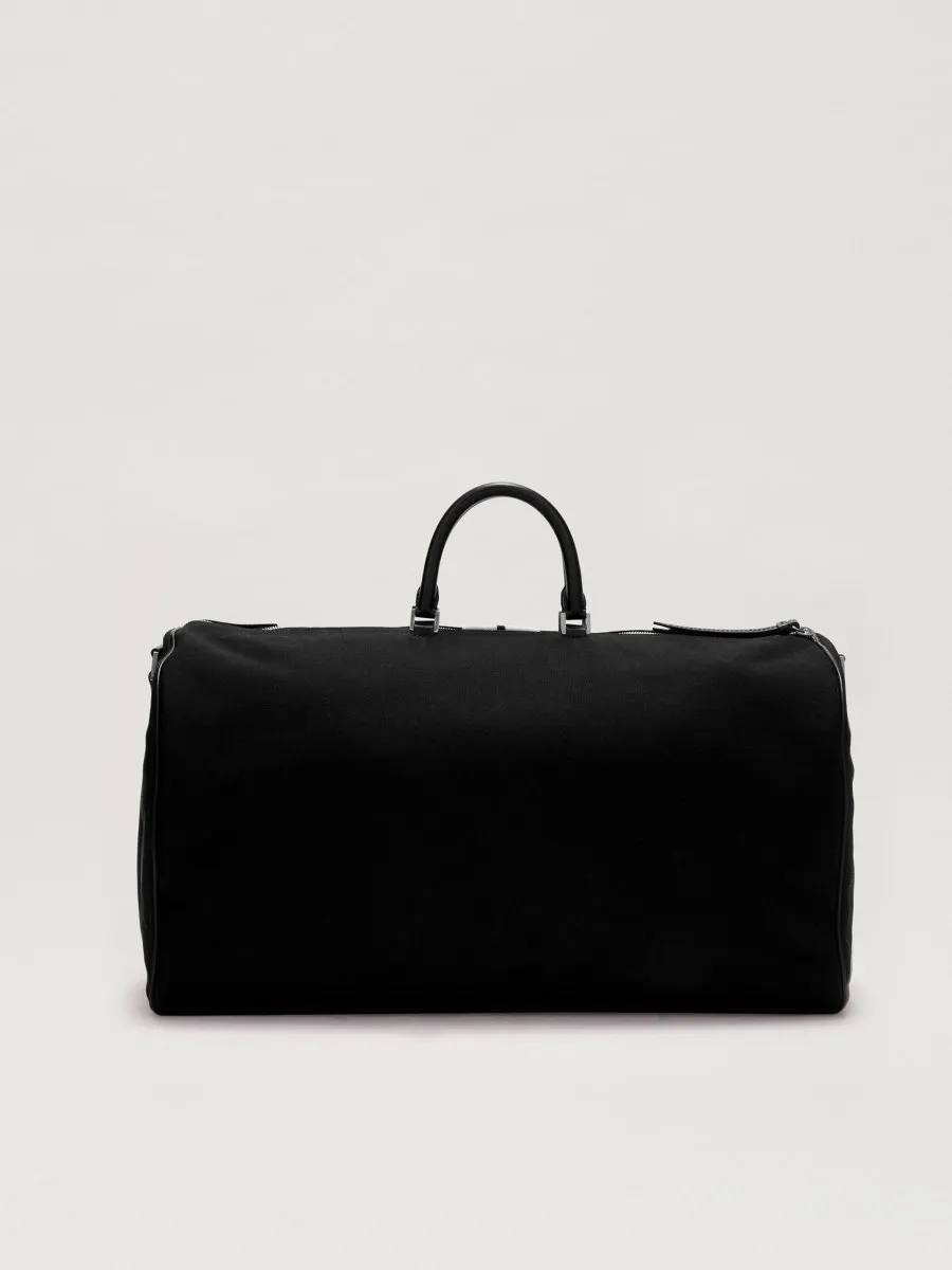 Palm Angels Black Cotton Venice Track Travel Duffel Bag