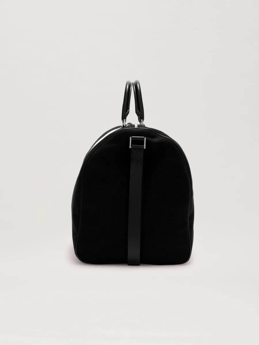 Palm Angels Black Cotton Venice Track Travel Duffel Bag