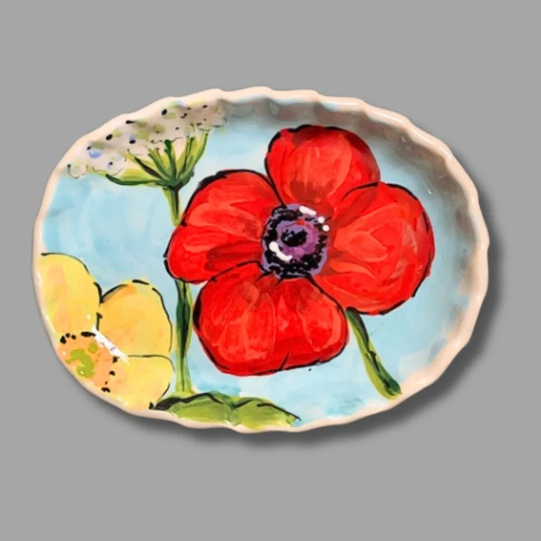 Poppy Oval Small Tray