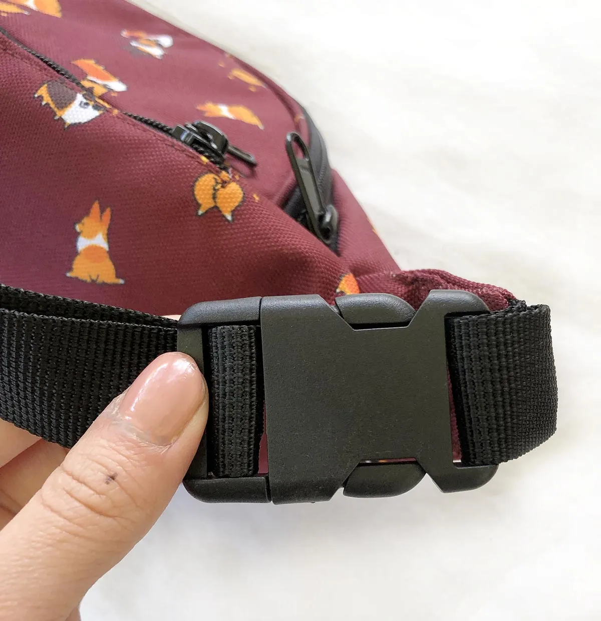 "Cool Corgis" Burgundy Red Fanny Pack