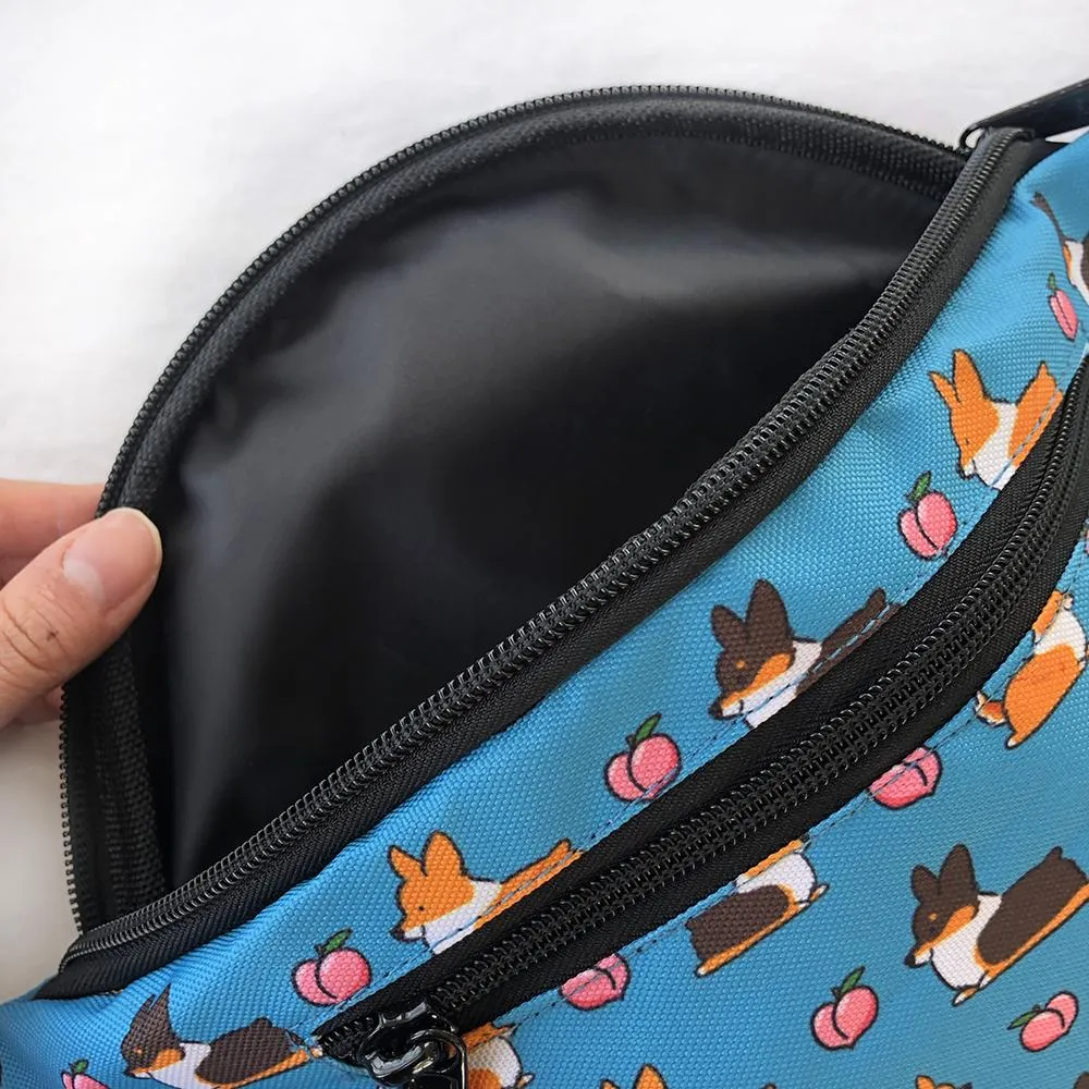 "Sploot Corgis" Blue Fanny Pack