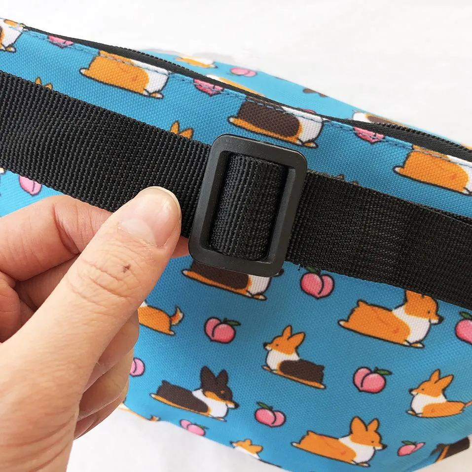 "Sploot Corgis" Blue Fanny Pack