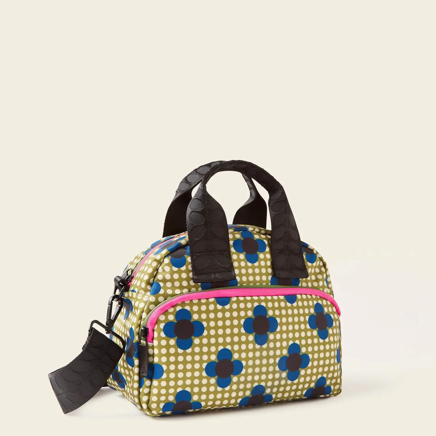 Radial Handbag - Flower Polka Dot Olive