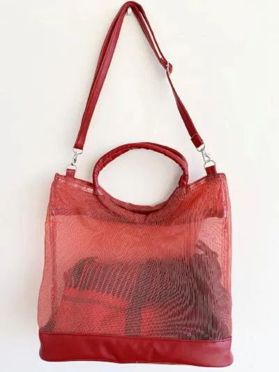 Red Mesh Tote