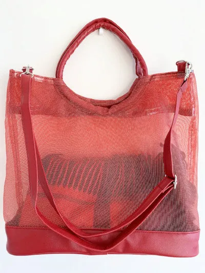 Red Mesh Tote