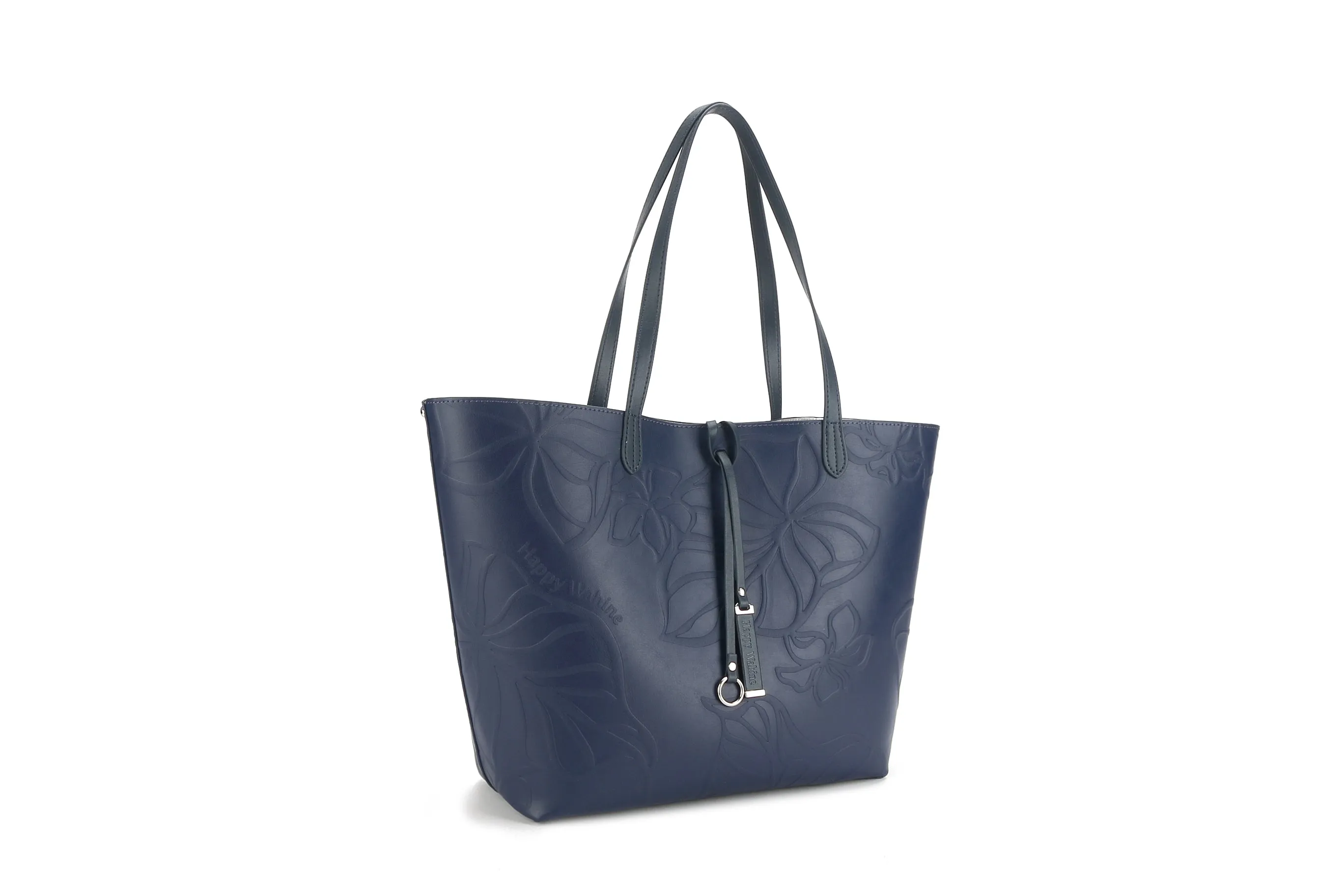 Reversible Tote Nancy Large Kalo Embossed Navy