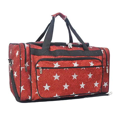 !SALE! Red Glitter Super Star NGIL Canvas 23" Duffle Bag