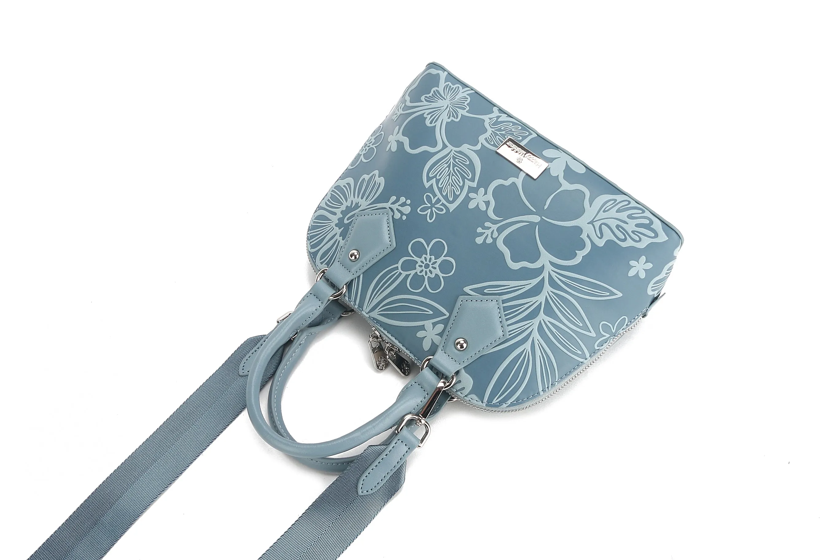 Satchel Lora Cherry Blossom Embossed Blue