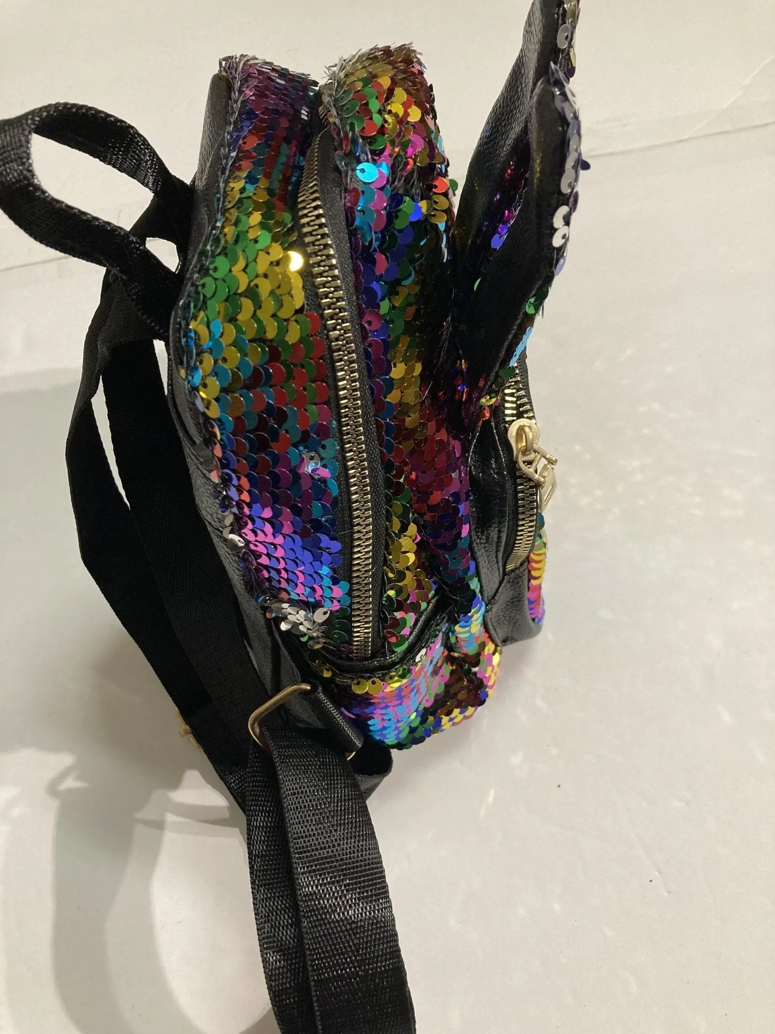 Sequin Decor Rabbit Ear Small Size Backpack