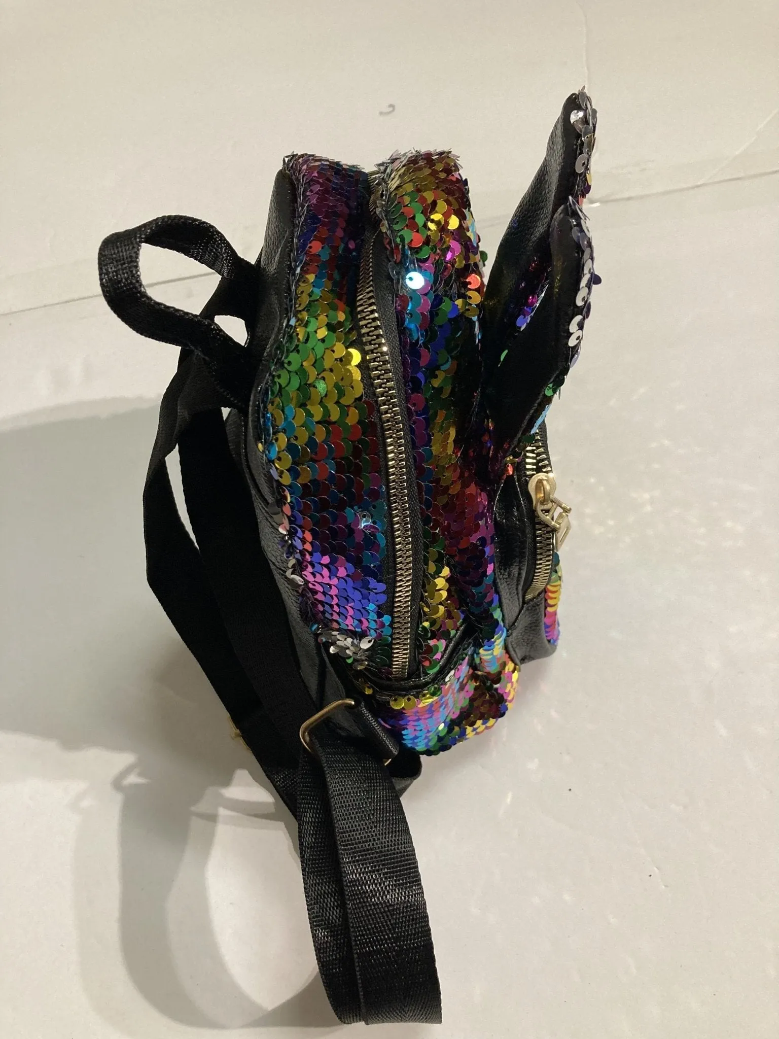 Sequin Decor Rabbit Ear Small Size Backpack