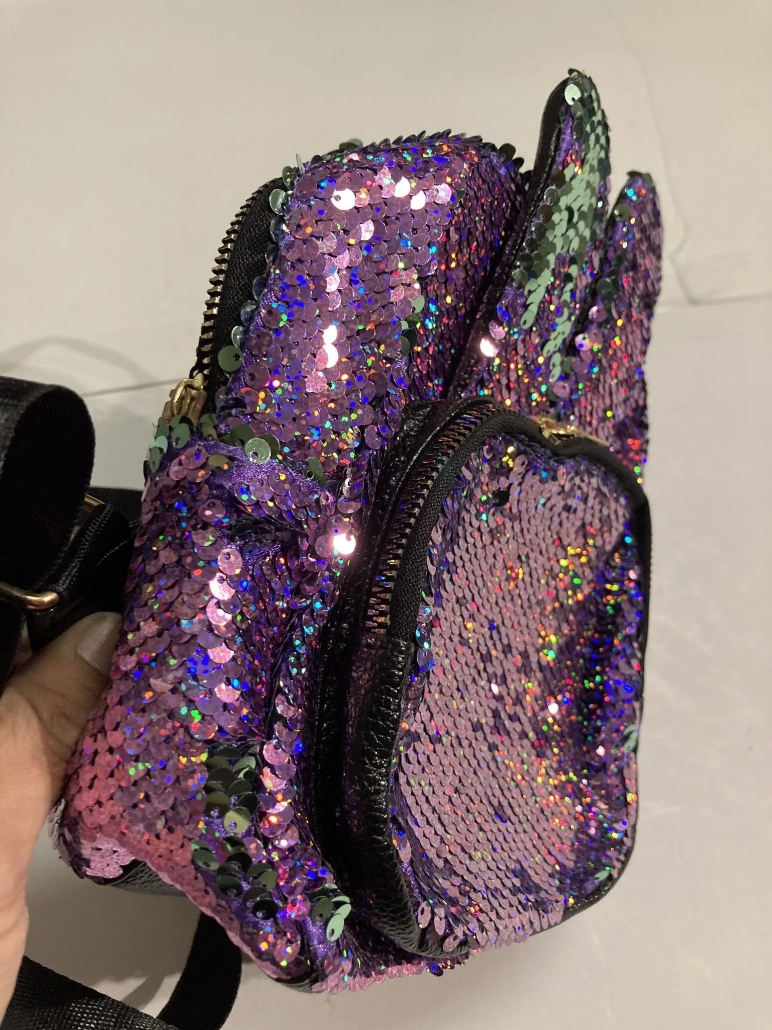 Sequin Decor Rabbit Ear Small Size Backpack