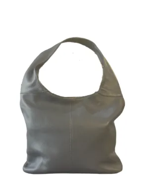 SIGNORIA Soft Pebbled Italian Leather Hobo Bag/Shoulder Bag, Dark Grey